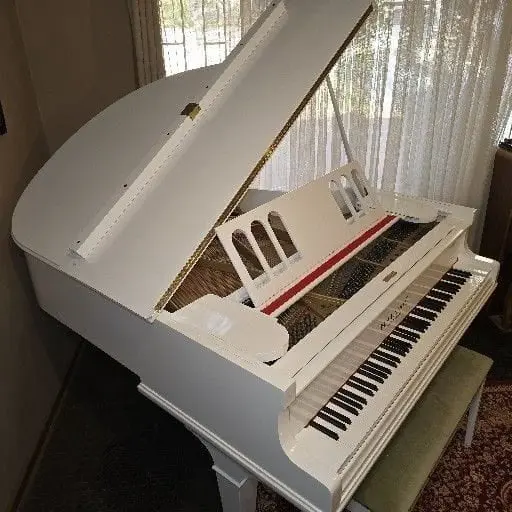 Pearl White Baby Grand Piano