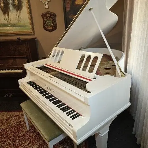 Pearl White Baby Grand Piano